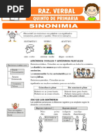 Sinonimia para Quinto de Primaria