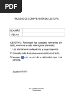 Prueba Compresion Lectura