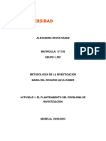 Planteamiento Del Problema de Investigación