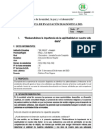 Experiencia de Evaluación Diagnóstica 5 Grado Religión