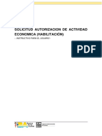 Solicitud Autorizacion de Actividad Economica (Habilitación)