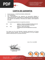 Carta de Garantia: Entidad Solicitante: Ruc: Obra