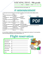 Listening Test at The Airport A2b1 9th Grade Information Gap Activities - 102185