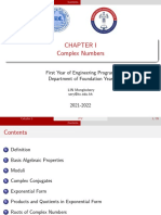 Complex Numbers: First Year of Engineering Program Department of Foundation Year