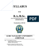 Syllabus: Guru Nanak Dev University Amritsar