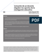 La Formación de Un Docente Investigador: Los Aportes de La Investigación Educativa