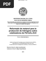 Reformado de Metanol para La Producción de Hidrógeno Sobre Catalizadores de Pd/Ceo - Zno