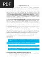 La Exposición Oral: La Expresividad de La Voz Es Un Aspecto Clave. Nuestra Pronunciación Debe Ser Clara y