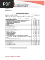 Evaluation Form During The Activity