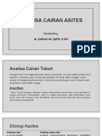 Analisa Cairan Asites: Dr. Zulkhair Ali, SPPD, K-GH