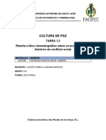 Cultura de Paz: TAREA 1.3 Reseña Crítica Cinematográfica Sobre Un Acontecimiento Histórico de Conflicto Social