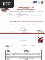 Serrano Gomez Pretecor Ltda: Certificación Tipo