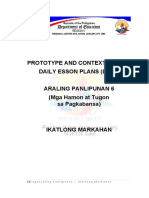 Prototype and Contextualized Daily Esson Plans (DLPS) Araling Panlipunan 6 (Mga Hamon at Tugon Sa Pagkabansa)