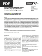 Optimization of Tire Tread Pattern Based On Flow Characteristics To Improve Hydroplaning Resistance