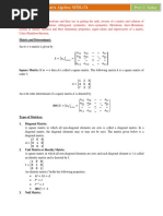 Matrix Algebra: MTH-174: Syllabus