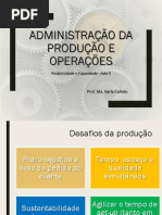 Administração Da Produção E Operações: Produtividade e Capacidade - Aula 5