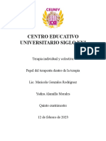 Papel Del Terapeuta Dentro de La Terapia