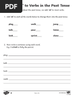 Using The Suffix Ed For Past Tense Differentiated Activity Sheets