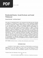 McCarthy, D. P., Saegert, S. - Residential Density, Social Overload, and Social Withdrawal - Human Ecology, Vol. 6 (1978) 253-272