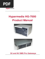 Hypermedia HG-7000 Product Manual: 3U and 6U SMS Pro Gateways