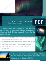 Quiz 1 (Criminal Law Book 2 Final) : Prepared By: Ellamay F. Manlangit