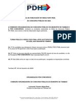 A Comissão Organizadora Do Concurso Público Do Município de Tambaú E A PDH Concursos