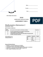 Mathematics Extension 2: Assessment Task 1