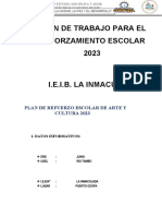 Modelo Plan de Refuerzo Escolar 2023 Arte