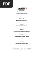 Licenciatura en Derecho: Práctica Forense Laboral