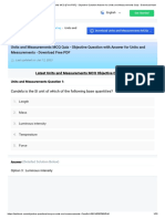 Units and Measurements MCQ (Free PDF) - Objective Question Answer For Units and Measurements Quiz - Download Now!