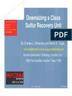 Downsizing A Claus Sulfur Recovery Unit: by Charles L. Kimtantas and Martin A. Taylor