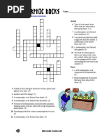 Metamorphic Rocks Crossword