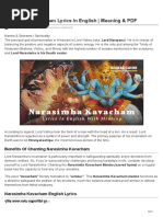 Narasimha Kavacham Lyrics in English Meaning and PDF