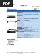 Cotizacion: Codigo: 8011 Plotter Canon Icanon Imageprograf Tm-200, Inyección de Tinta 5 Colores