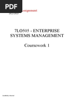 7LO505 Enterprise Systems Management CW1 - Presentation Assignment 2022-2023