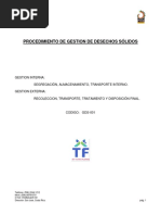 Procedimiento de Gestion de Desechos Sólidos