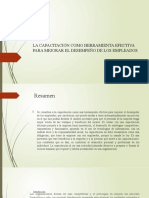 La Capacitación Como Herramienta Efectiva para Mejorar El Desempeño de Los Empleados