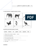 Vocabulary A. Look at The Pictures. Complete The Animals. (3 Marks)