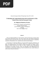 Evaluating and Comparing The Innovative Performance of The United States and The European Union (WPS 172 2009) Malgorzata Runiewicz-Wardyn.