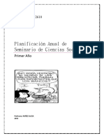 Planificación Anual de Seminario de Ciencias Sociales: Primer Año