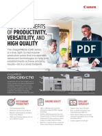 Canon imagePRESS C910 C810 C710 Specification Sheet