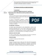 Especificaciones Técnicas de Instalaciones Sanitarias