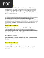 Modes of Nutrition in Bacteria ?