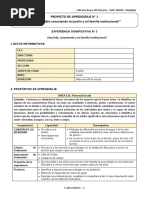 Proyecto de Aprendizaje #1 ¡Me Siento Feliz Conociendo Mi Jardín y Mi Familia Institucional!"