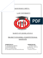 Legislation Project Synopsis - Constitutional Mandate