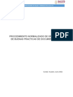 Procedimiento Normalizado de Operación de Buenas Practicas de Documentación