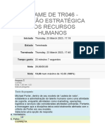 Exame de TR046 - Gestão Estratégica Dos Recursos Humanos