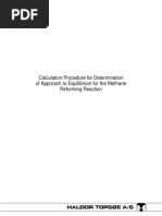 Calculation Procedure For Determination of Approach To Equilibrium For The Methane Reforming Reaction