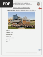 Evaluación de Proceso #1 Asignatura: Gestión Empresarial Industrial