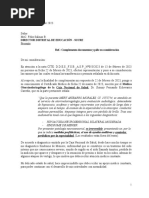 Director Distrital de Educación - Sucre Ref.: Complementa Documentos y Pide Su Consideración